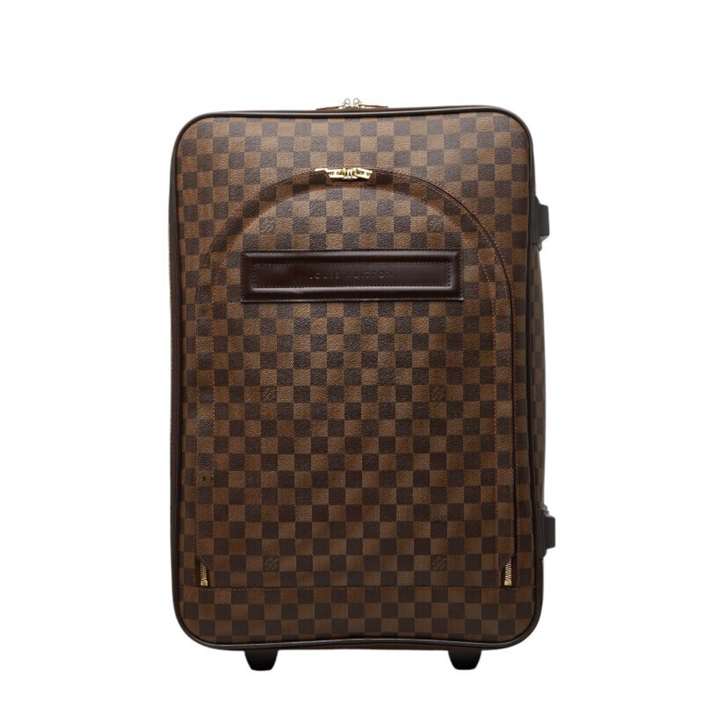 Louis Vuitton Damier Pegase Carry on Suitcase Brown Leather